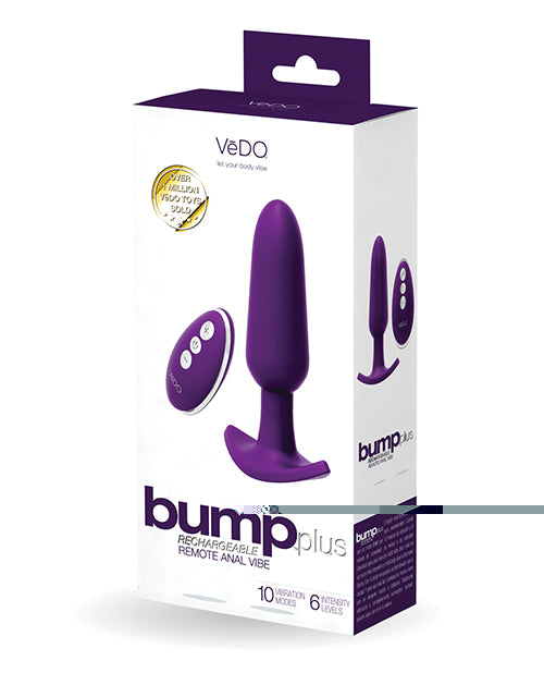 VeDO Bump Plus Rechargeable Remote Control Anal Vibe - Deep Purple