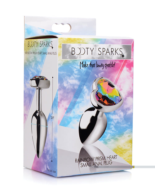 Booty Sparks Rainbow Prism Heart Anal Plug - Small