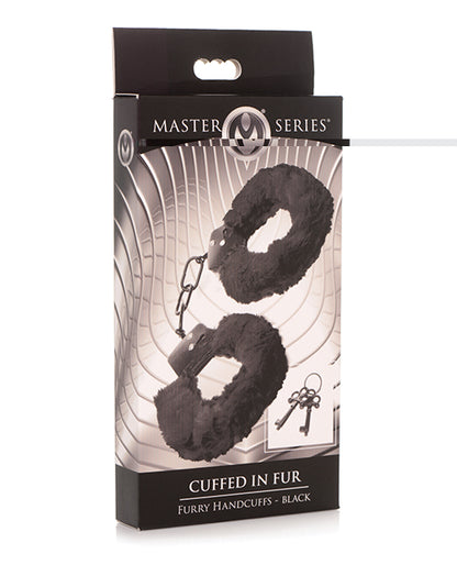 Master Series Cuffed in Fur Furry Handcuffs - Black