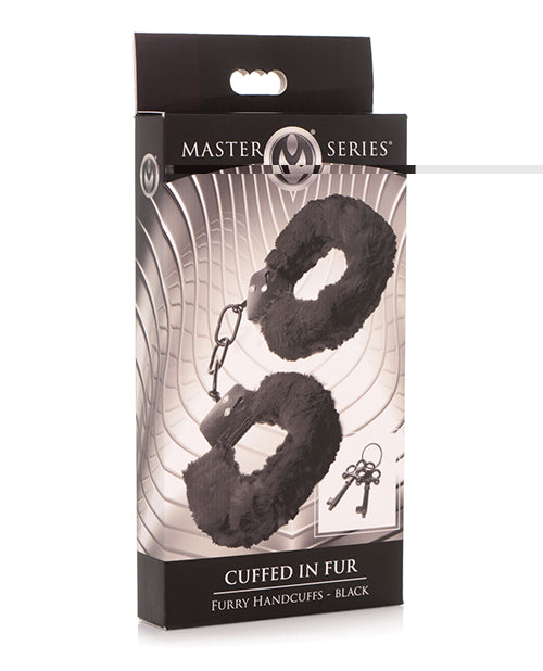 Master Series Cuffed in Fur Furry Handcuffs - Black