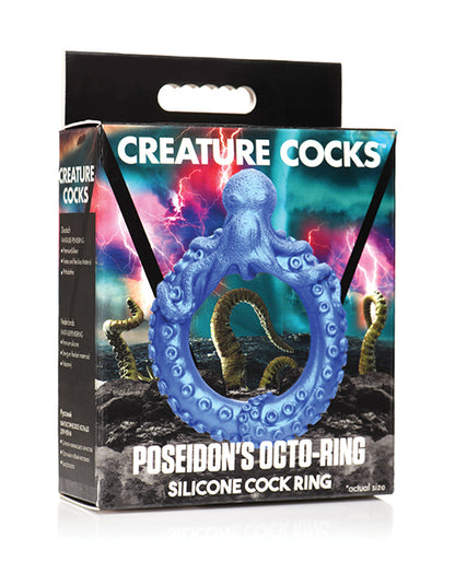 Creature Cocks Poseidon's Octo Silicone Cock Ring - Blue