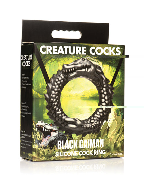 Creature Cocks Caiman Silicone Cock Ring - Black