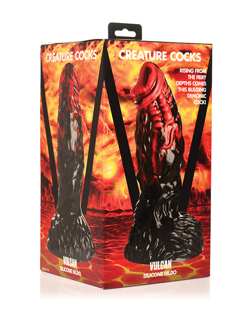 Creature Cocks Vulcan Silicone Dildo - Black/Red