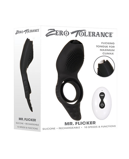 Zero Tolerance Mr. Flicker Vibrating Cock Ring - Black